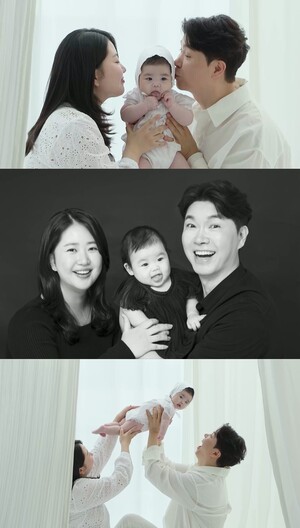 <b>박수홍</b><b>김다예</b>, 붕어빵 <b>딸 재이</b>와 '첫 가족사진'…'큰 거 한 장' 고모?...